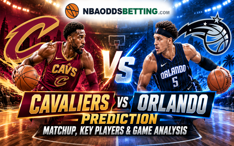 Cavaliers vs Orlando prediction, matchup, key players and game analysis with basketball players and team logos