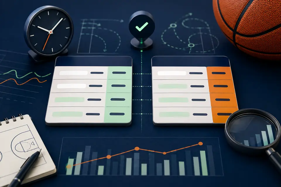 Matching NBA market cards arranged with source and timestamp checks