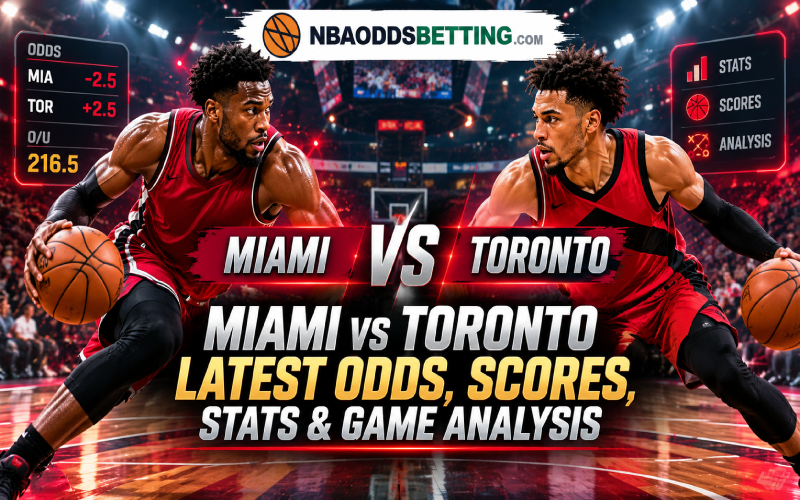 Miami vs Toronto preseason matchup graphic with illustrative odds, not live sportsbook prices
