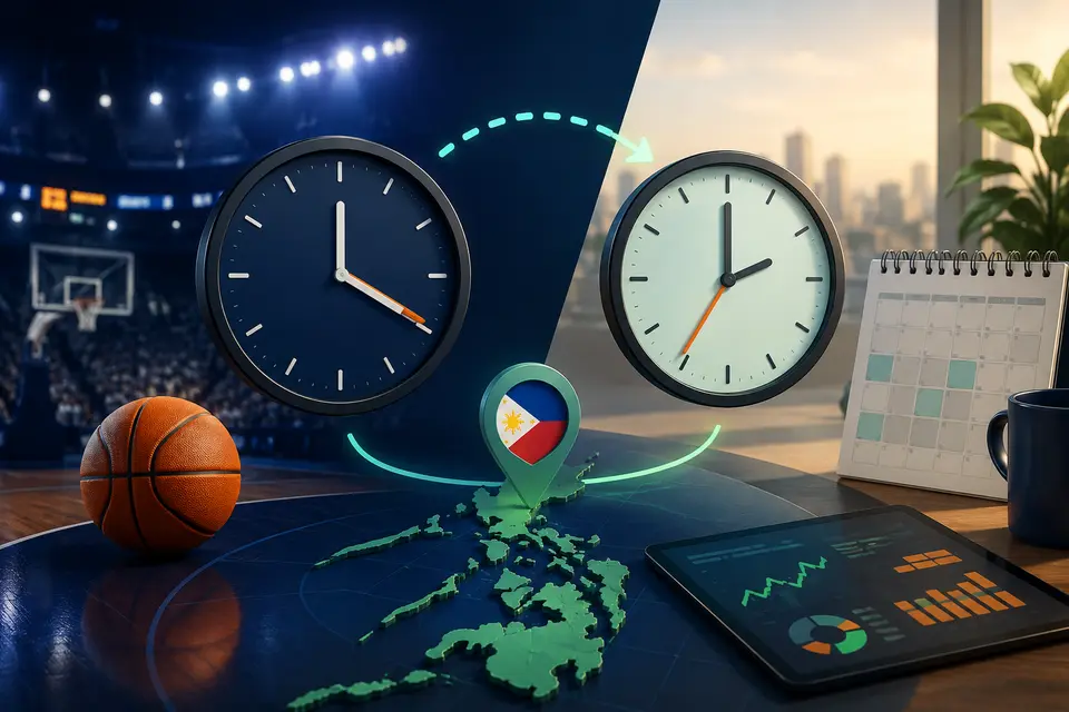 NBA game-time conversion from a North American evening to a Philippine morning