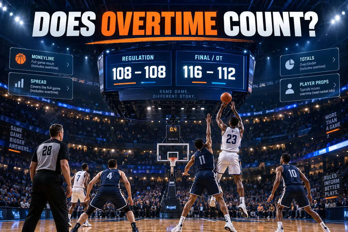 NBA overtime betting rules with regulation and final score comparison