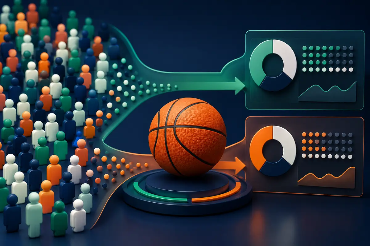 Crowd selections flowing into separate basketball market percentage panels