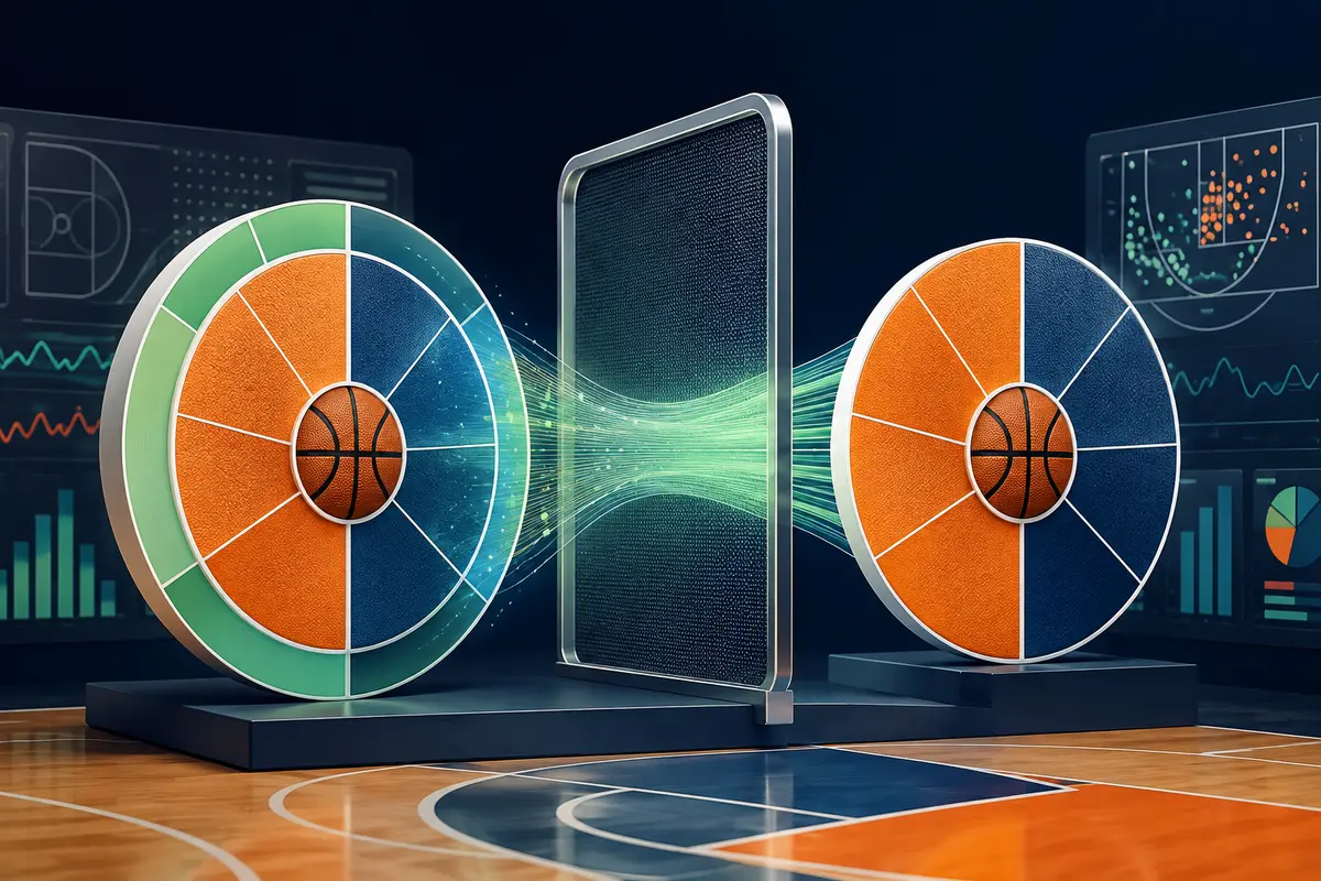 Basketball probability wheel passing through a filter that removes the market margin
